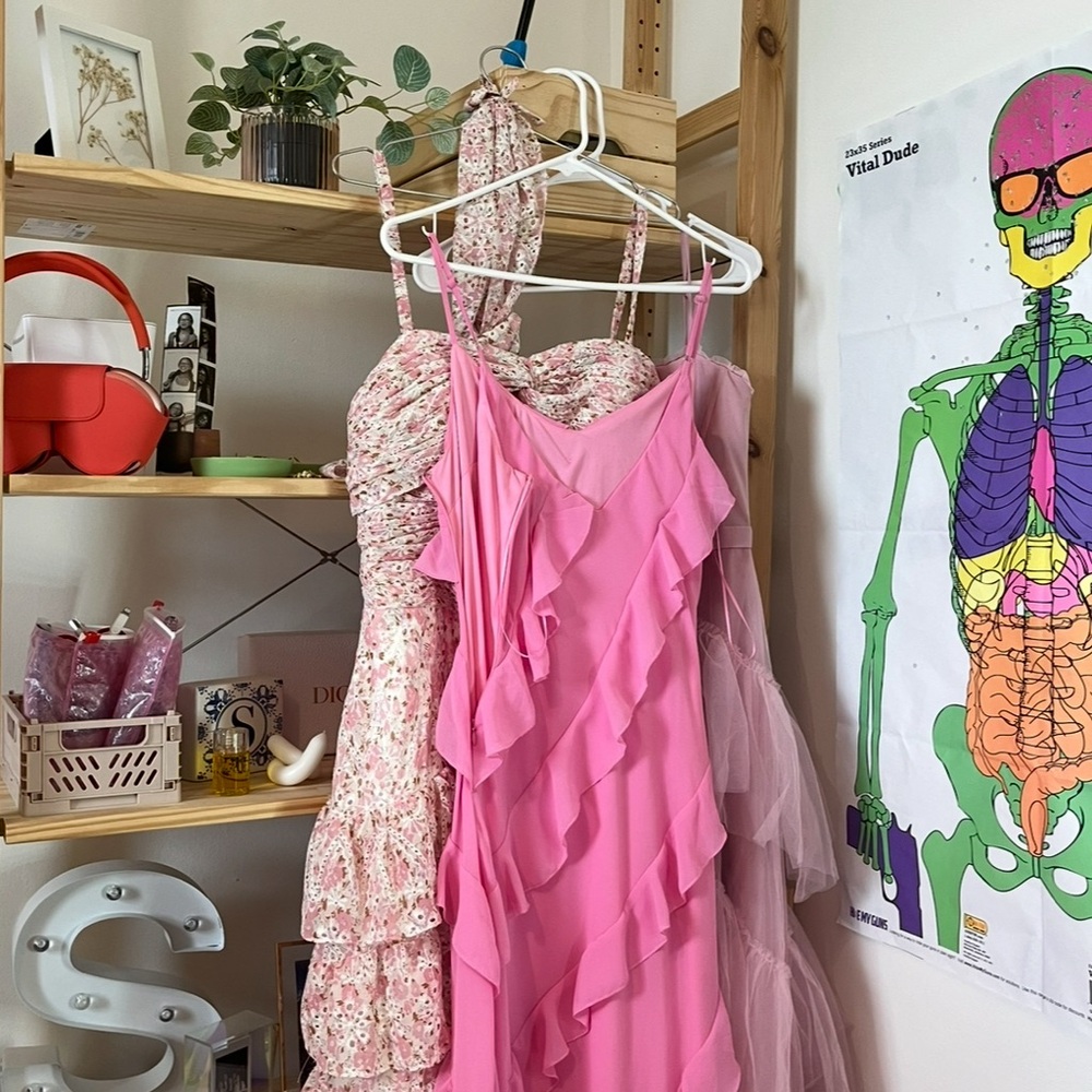 Pink Ruffle Maxi Dress - Picture 2 of 4